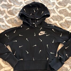 Nike Girls Black and White Logo Sweater